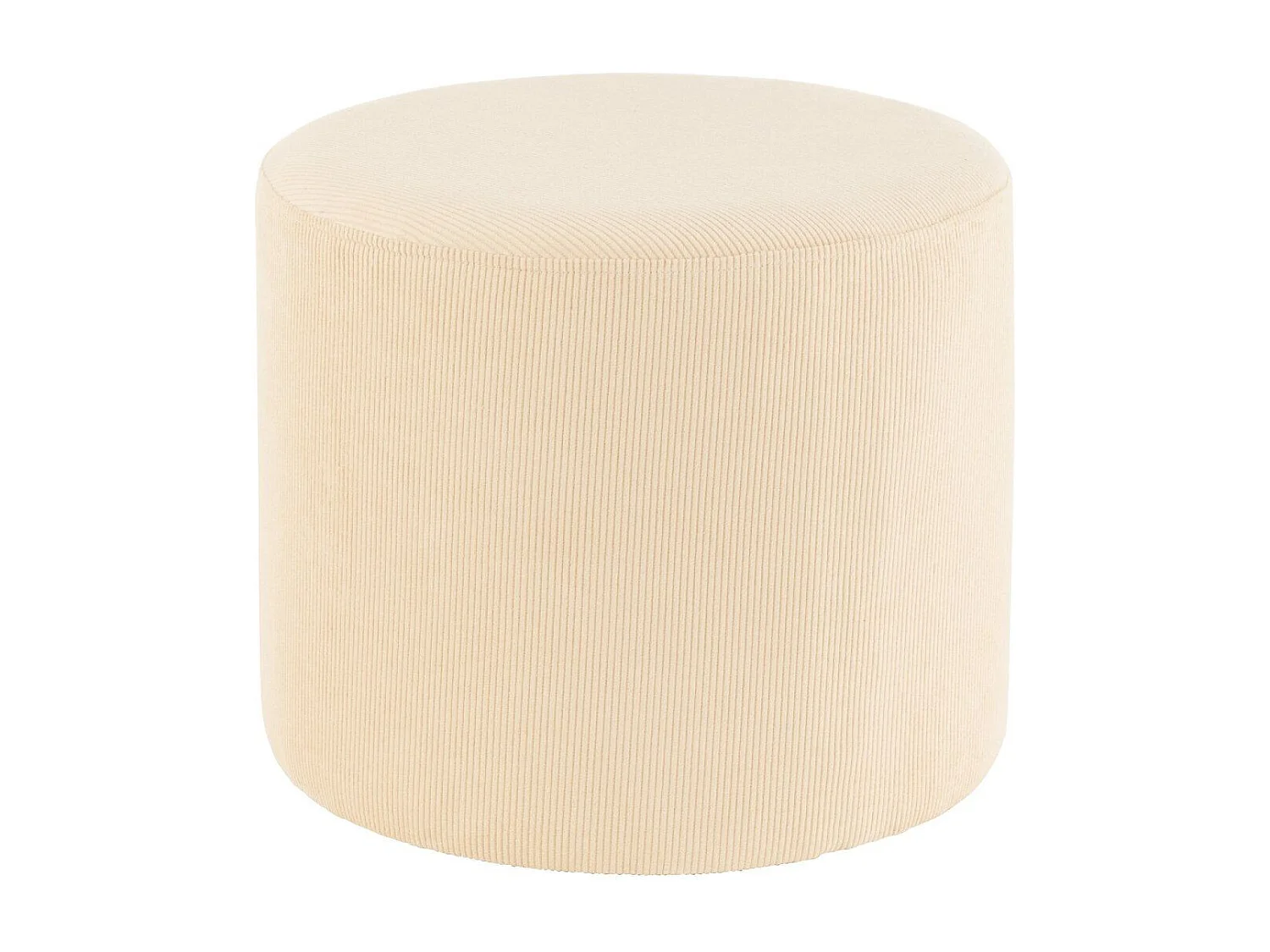 Pouf Déco en Velours "Lignes" 43cm Crème