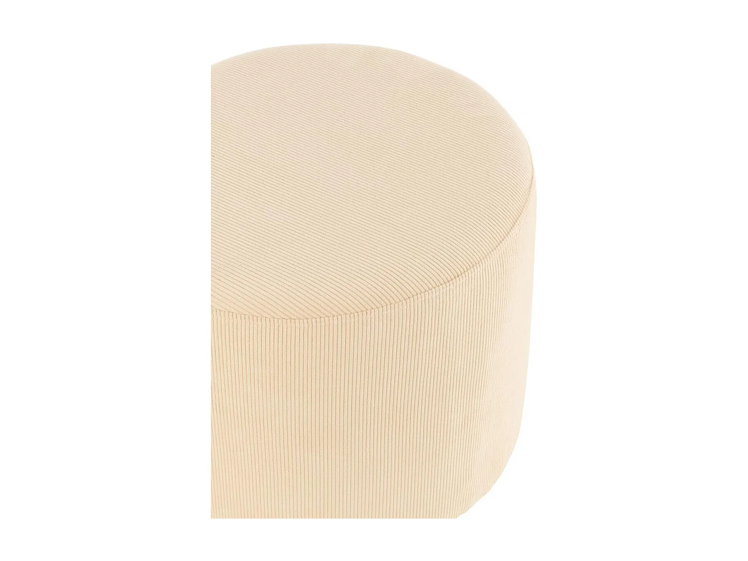Pouf Déco en Velours "Lignes" 43cm Crème