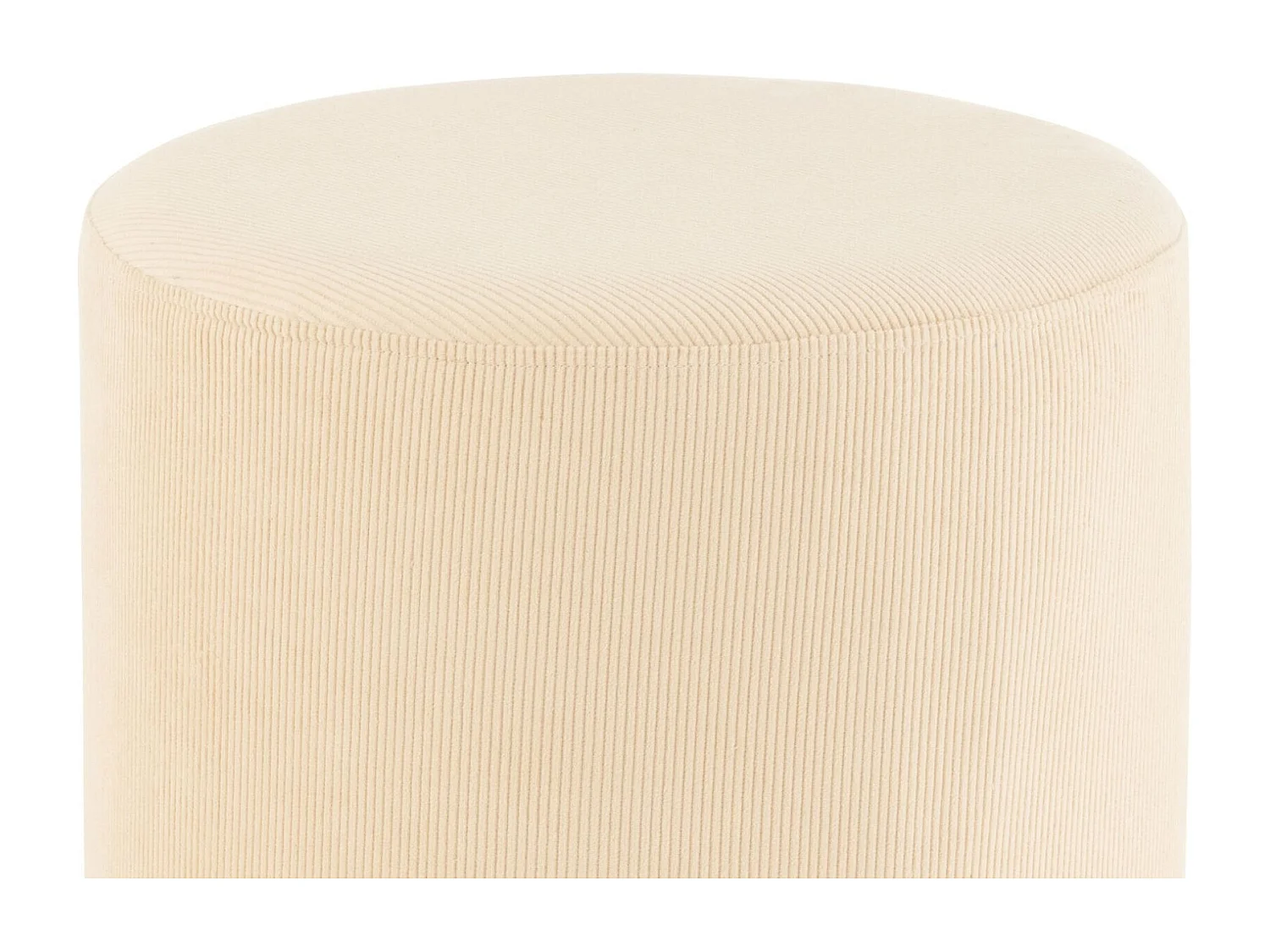 Pouf Déco en Velours "Lignes" 43cm Crème