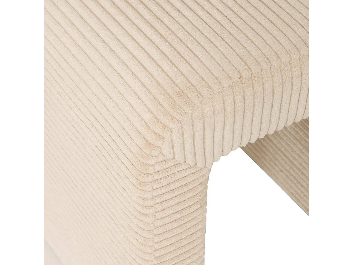 Pouf Arche Velours Côtelé "Sevi" 43cm Beige Clair