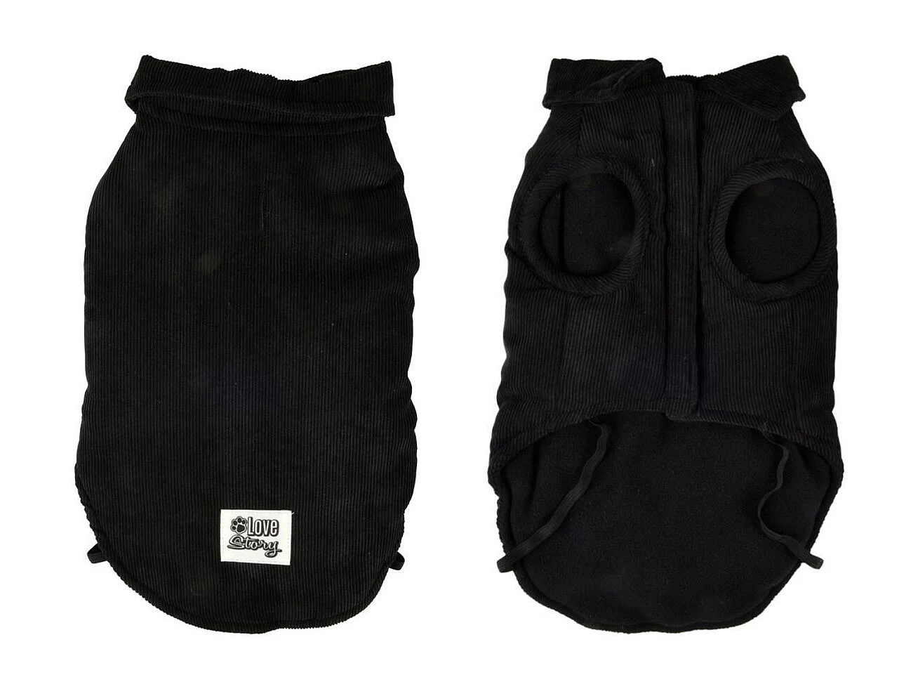 Manteau Pour Chien "Velours Côtelé" 30cm Noir