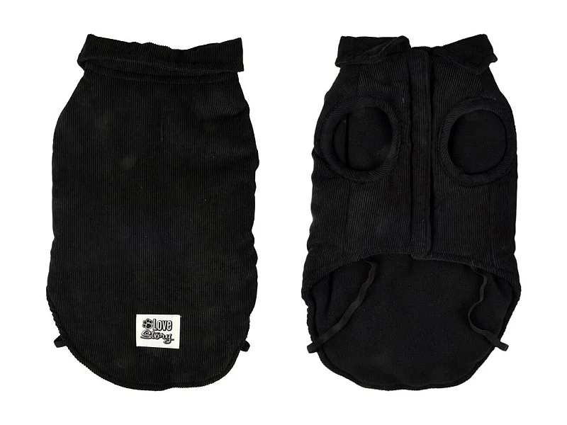 Manteau Pour Chien "Velours Côtelé" 30cm Noir