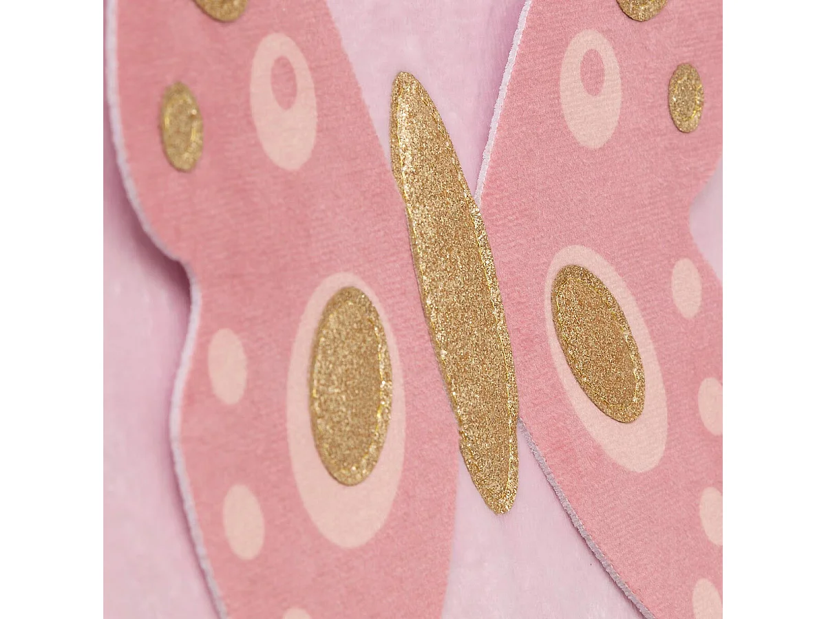 Boîte de Rangement en Velours "Papillon" 29x29cm Rose