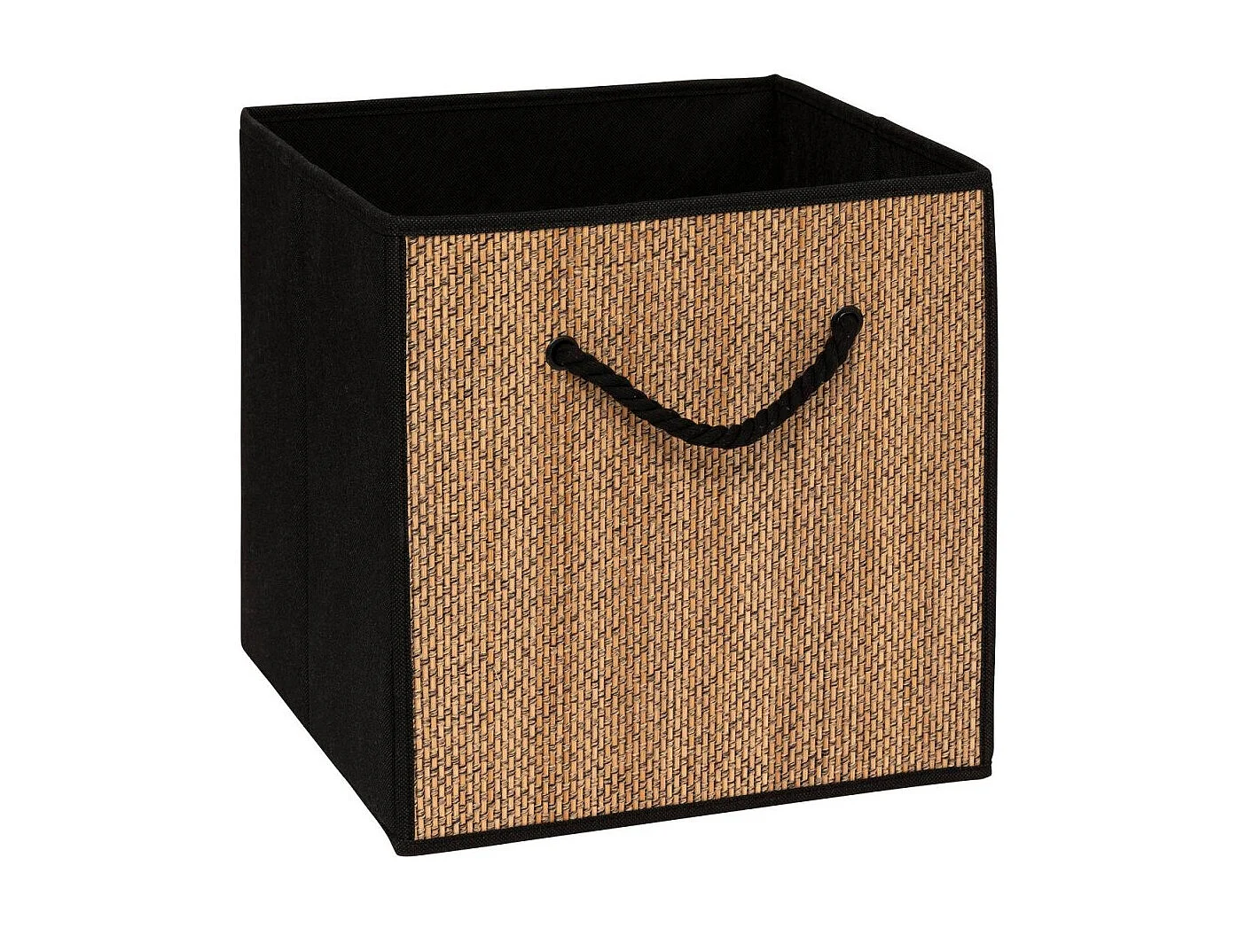 Boîte de Rangement Effet Rotin "Stemy" 31cm Noir
