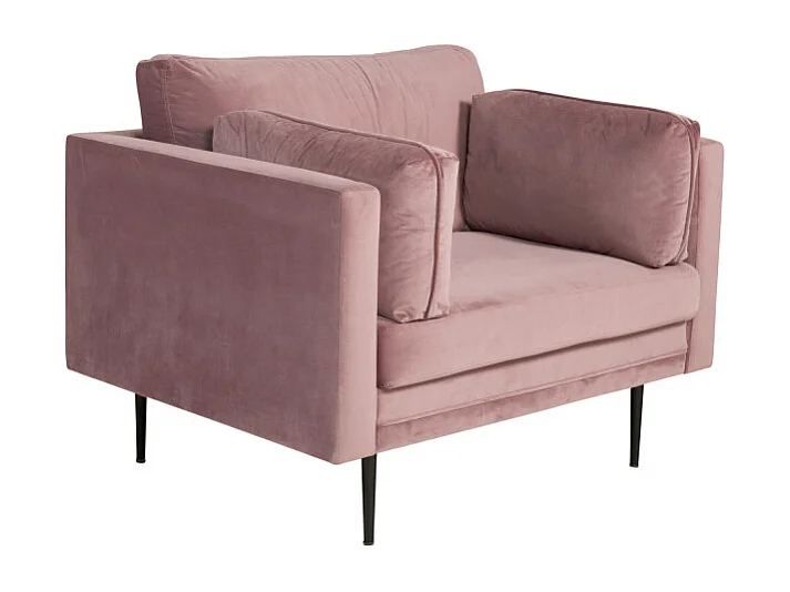 Fauteuil Design en Velours "Boom" 110cm Rose & Noir