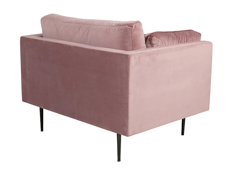 Fauteuil Design en Velours "Boom" 110cm Rose & Noir