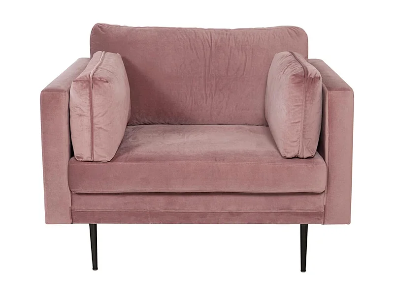 Fauteuil Design en Velours "Boom" 110cm Rose & Noir