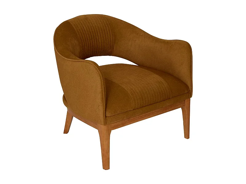 Fauteuil Design en Velours "Libor" 75cm Camel