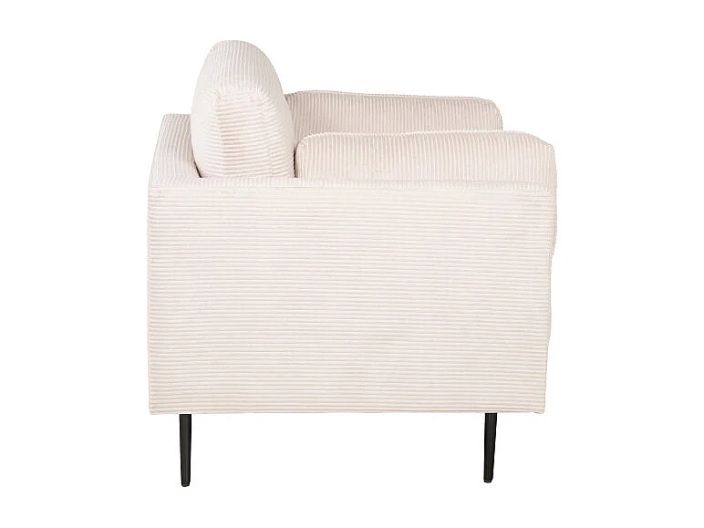 Fauteuil Design en Velours Côtelé "Boom" 110cm Beige Clair