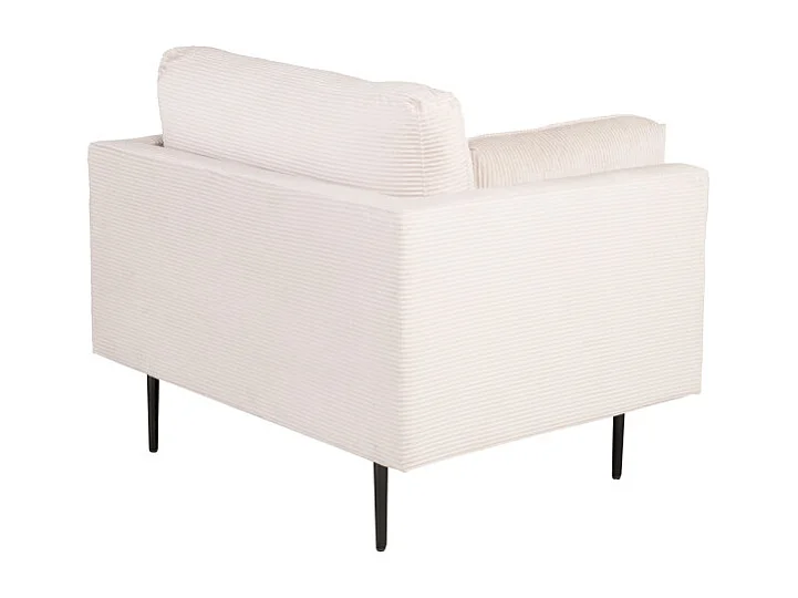 Fauteuil Design en Velours Côtelé "Boom" 110cm Beige Clair