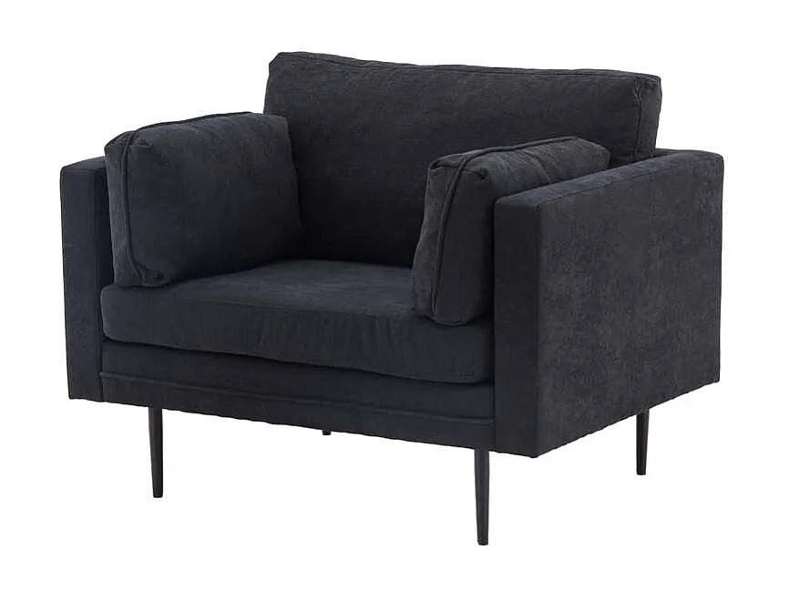Fauteuil Design en Tissu "Boom" 110cm Noir