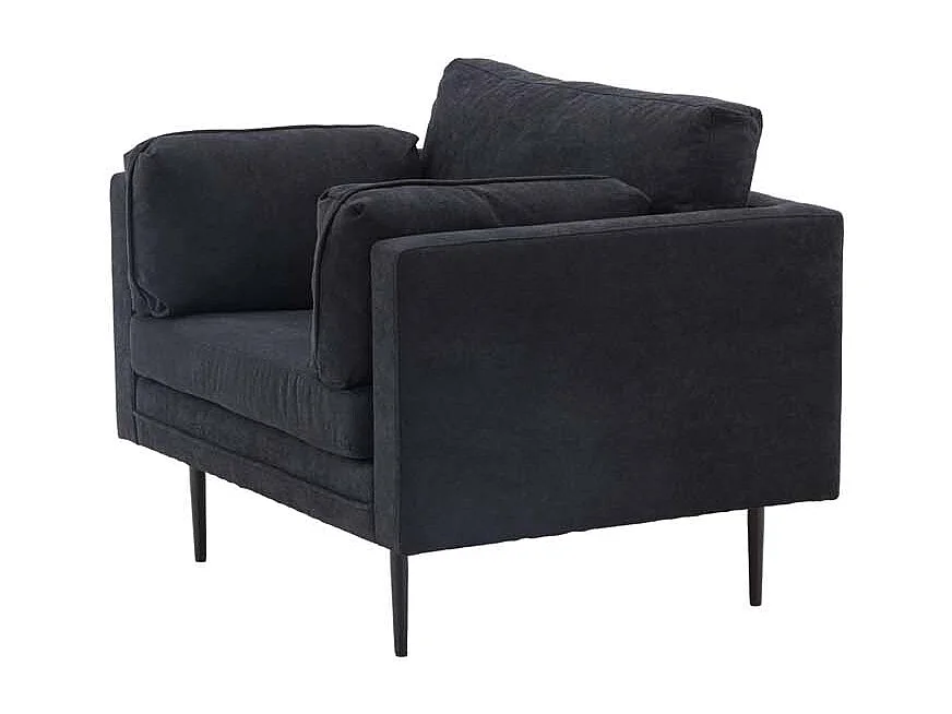 Fauteuil Design en Tissu "Boom" 110cm Noir