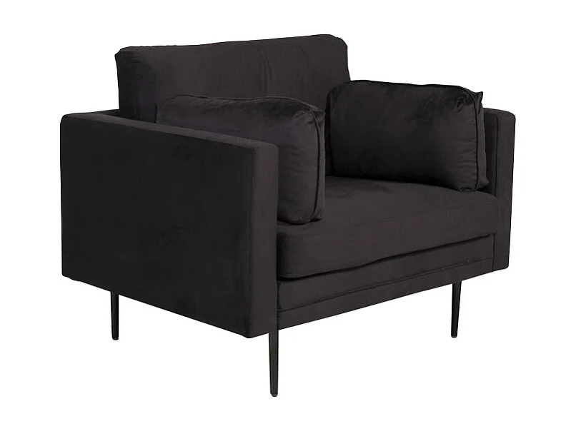 Fauteuil Design en Velours "Boom" 110cm Noir