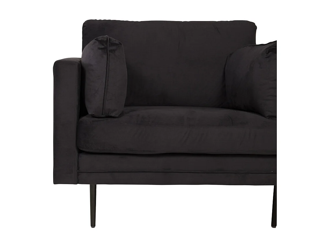 Fauteuil Design en Velours "Boom" 110cm Noir