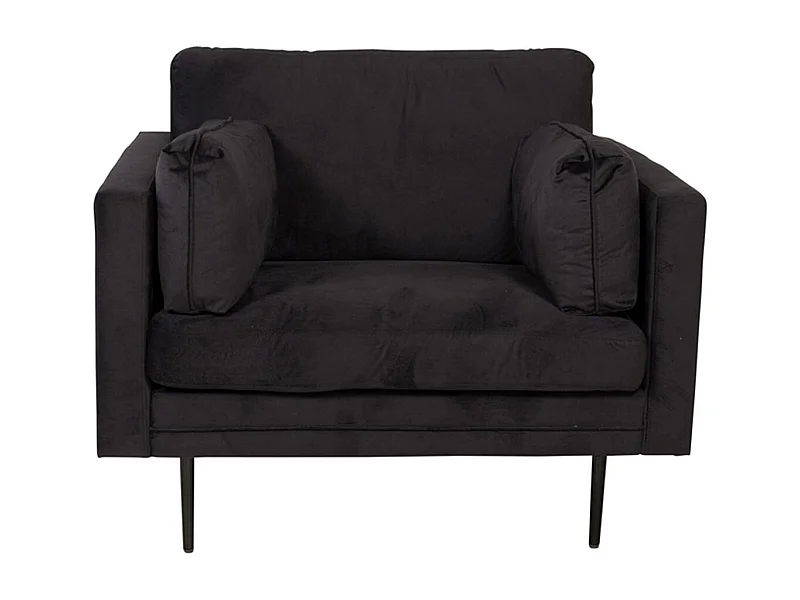 Fauteuil Design en Velours "Boom" 110cm Noir