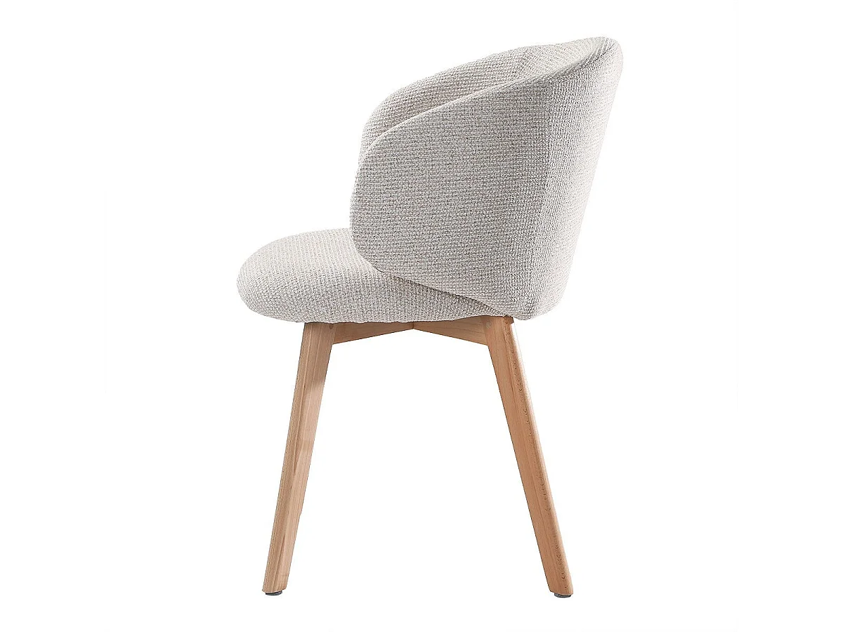 Lot de 2 Chaises en tissu et pieds en hêtre H79 cm - SOLENE