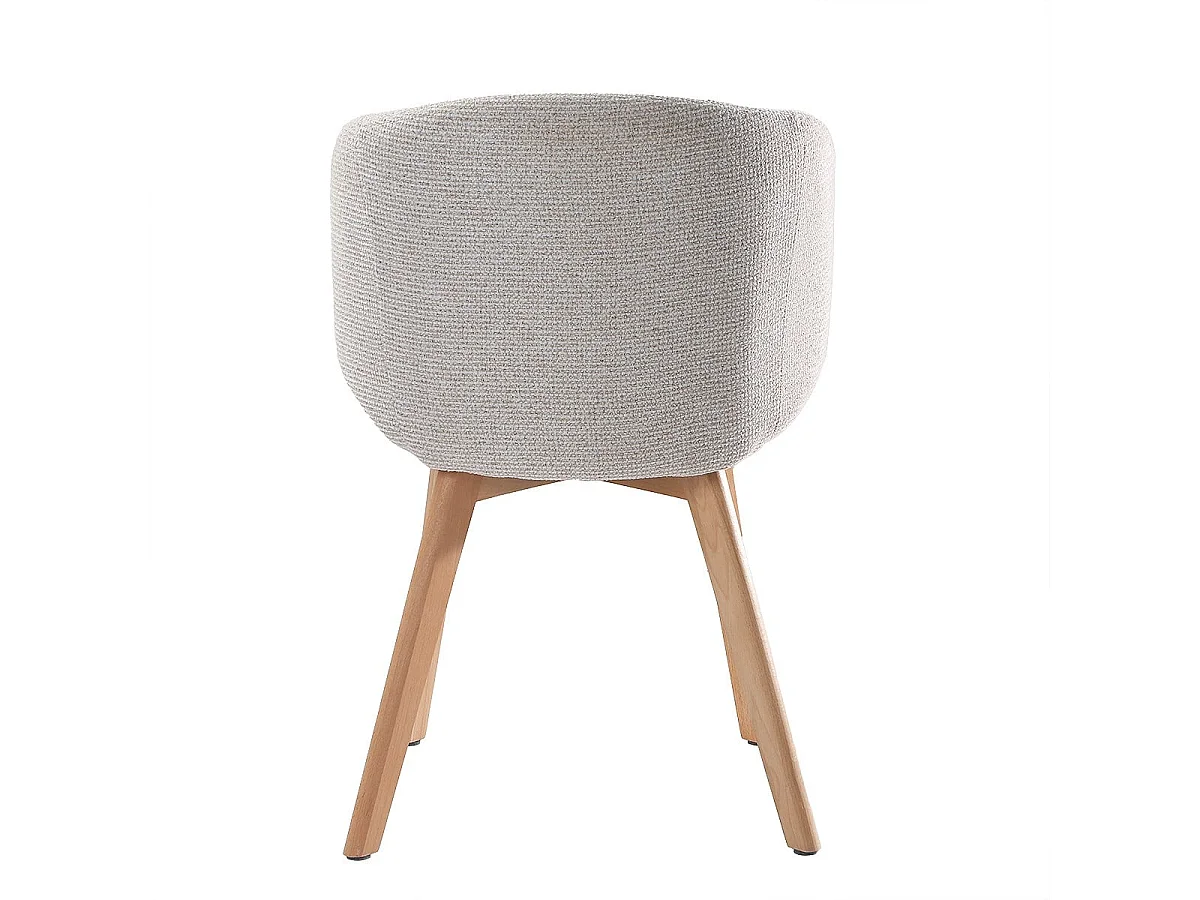 Lot de 2 Chaises en tissu et pieds en hêtre H79 cm - SOLENE