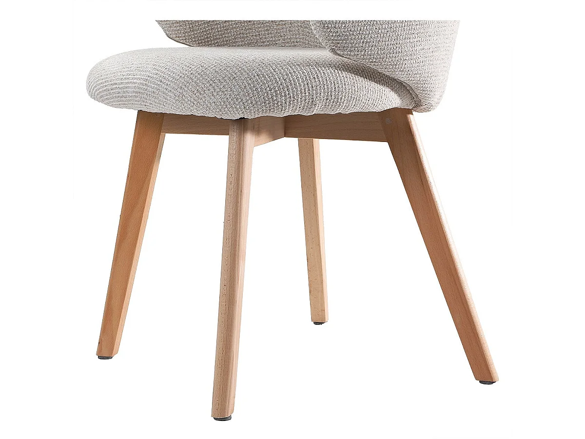 Lot de 2 Chaises en tissu et pieds en hêtre H79 cm - SOLENE