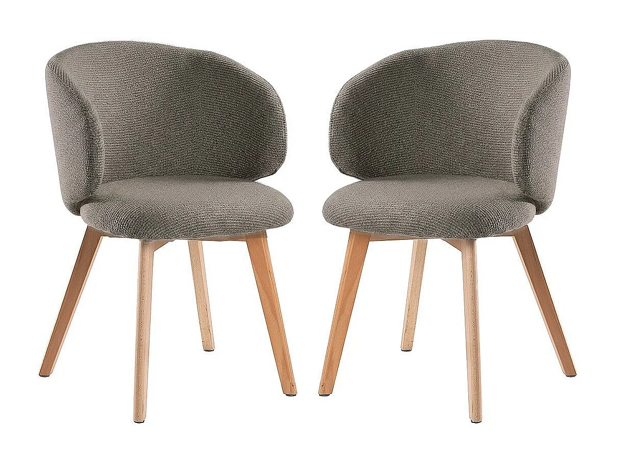 Zestaw 2 krzeseł z tkaniny z bukowymi nogami H79 cm - SOLENE