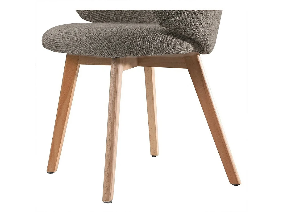 Zestaw 2 krzeseł z tkaniny z bukowymi nogami H79 cm - SOLENE