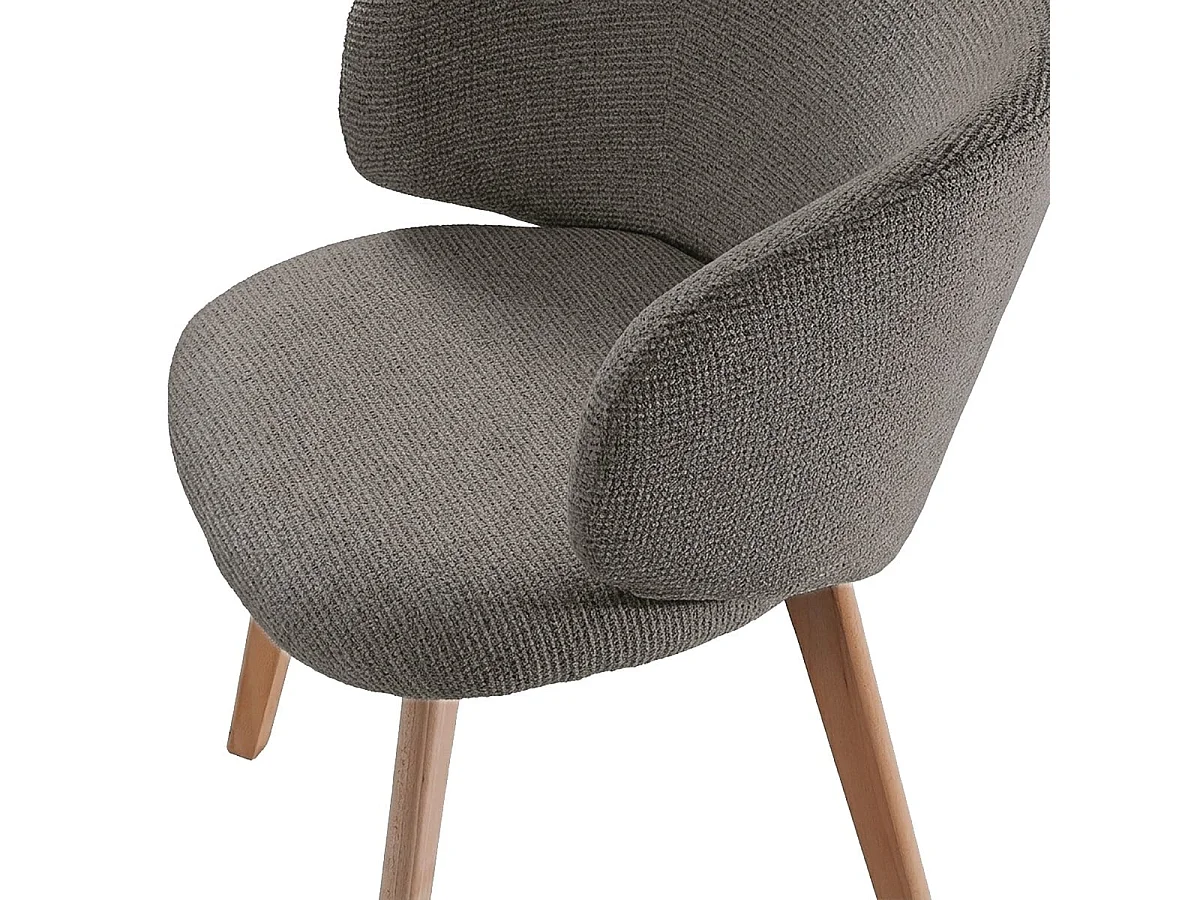 Zestaw 2 krzeseł z tkaniny z bukowymi nogami H79 cm - SOLENE