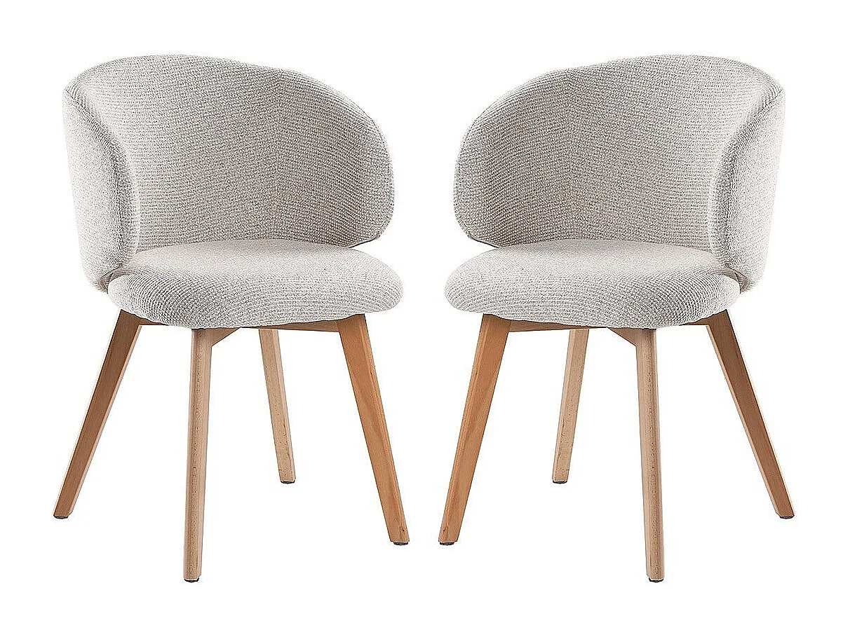 Set of 2 fabric chairs with beech legs, 79 cm high - SOLENE