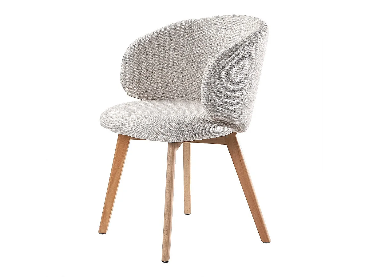 Set of 2 fabric chairs with beech legs, 79 cm high - SOLENE
