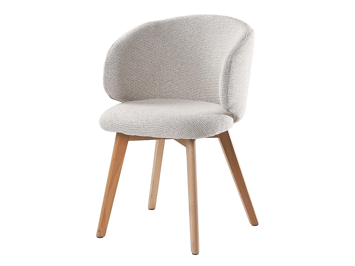 Set of 2 fabric chairs with beech legs, 79 cm high - SOLENE