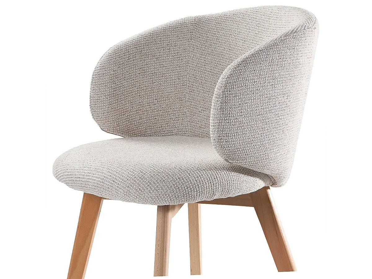 Set of 2 fabric chairs with beech legs, 79 cm high - SOLENE