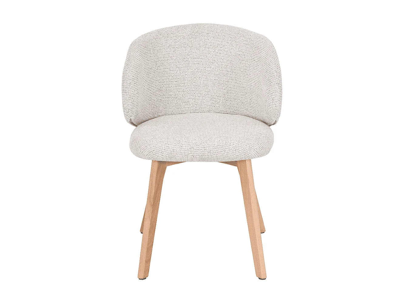 Stühle 2er?Set, aus stoff Beige und massive Holzfüße H79 cm - SOLÈNE