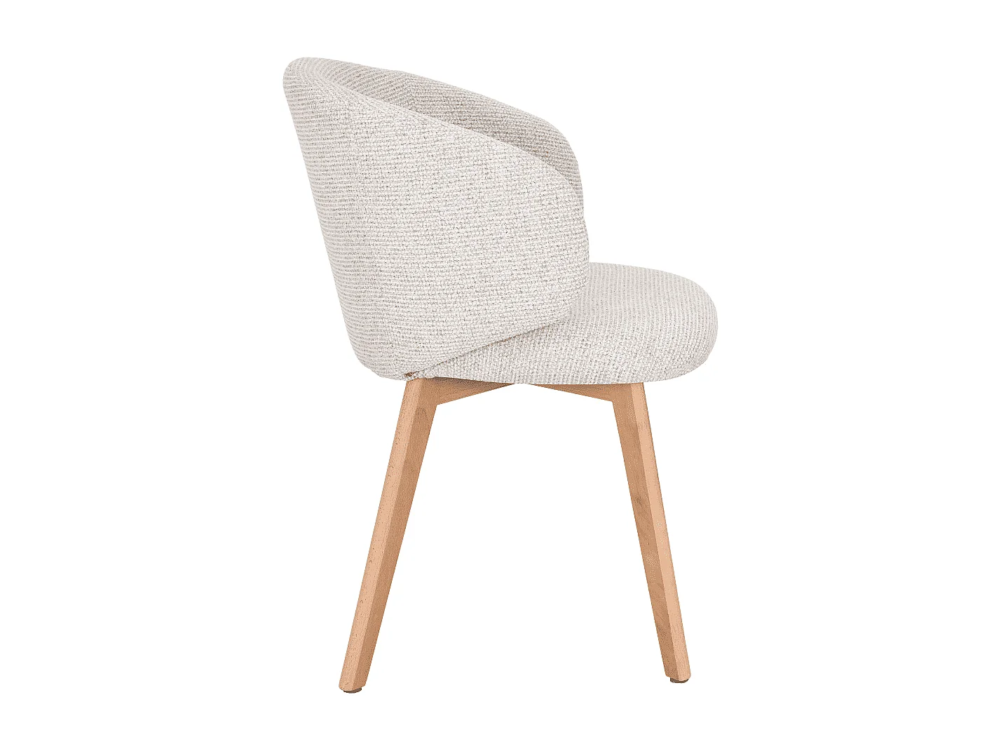 Stühle 2er?Set, aus stoff Beige und massive Holzfüße H79 cm - SOLÈNE