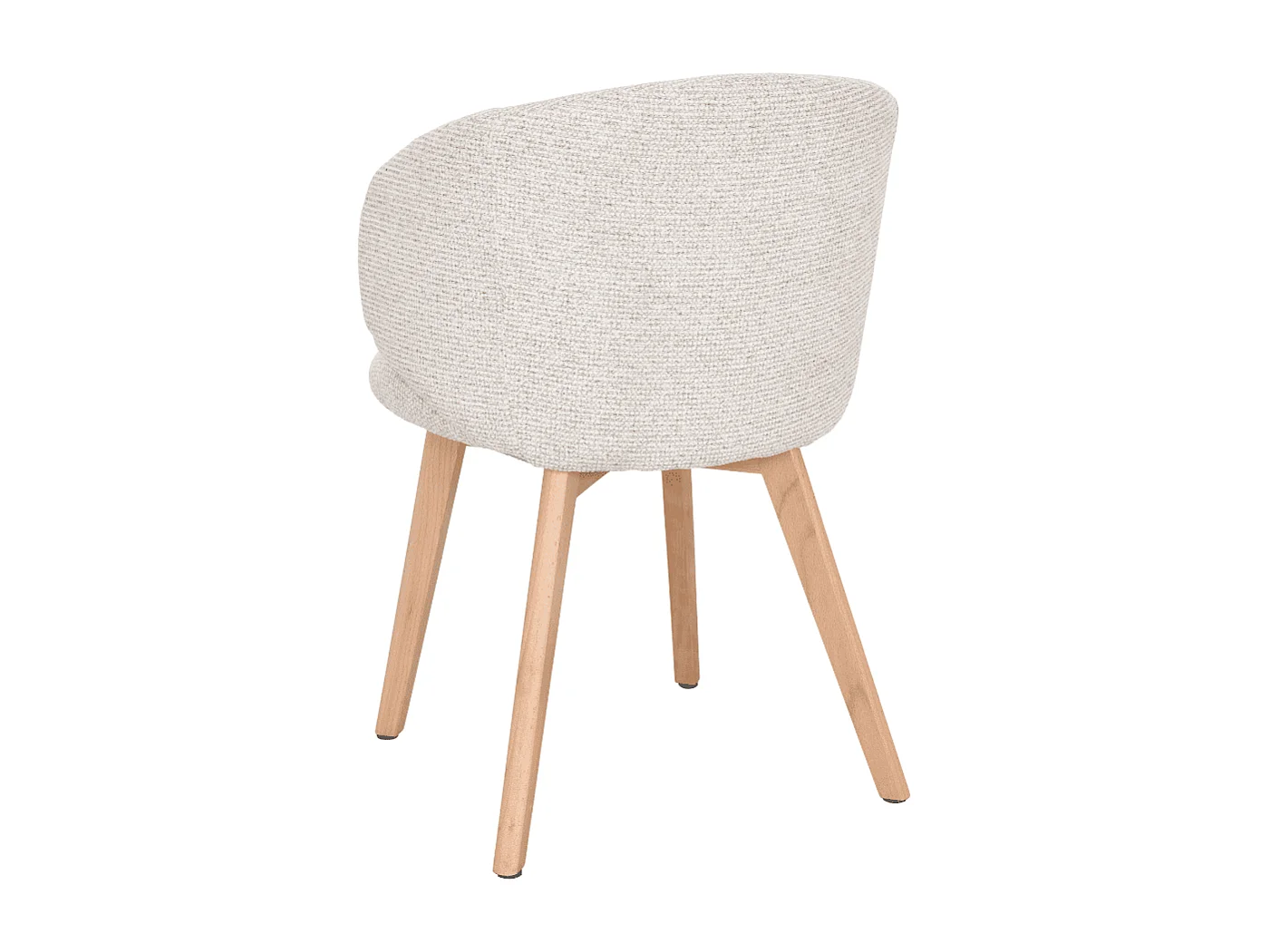 Stühle 2er?Set, aus stoff Beige und massive Holzfüße H79 cm - SOLÈNE