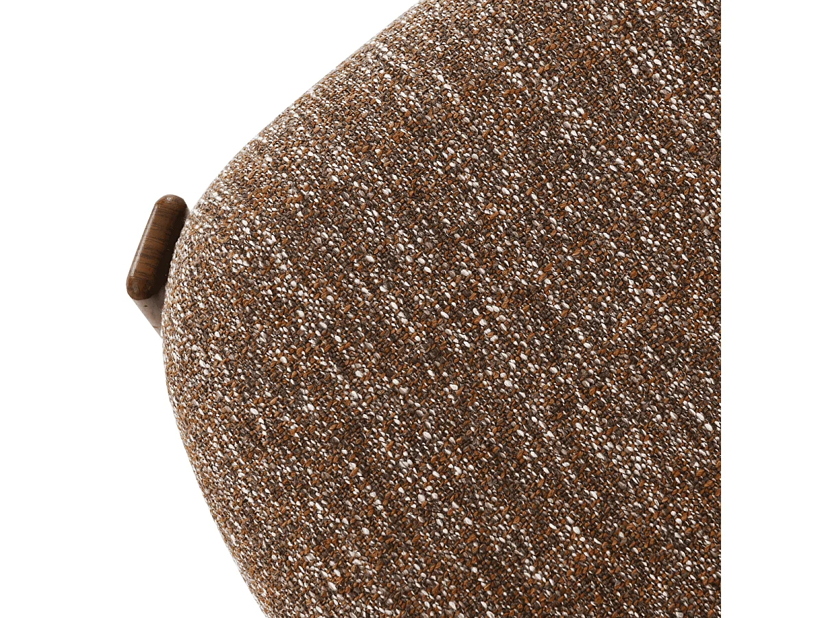 Stühle 2er-Set, brauner Stoff und Beine in Nussbaumdekor H77 cm - OSLO