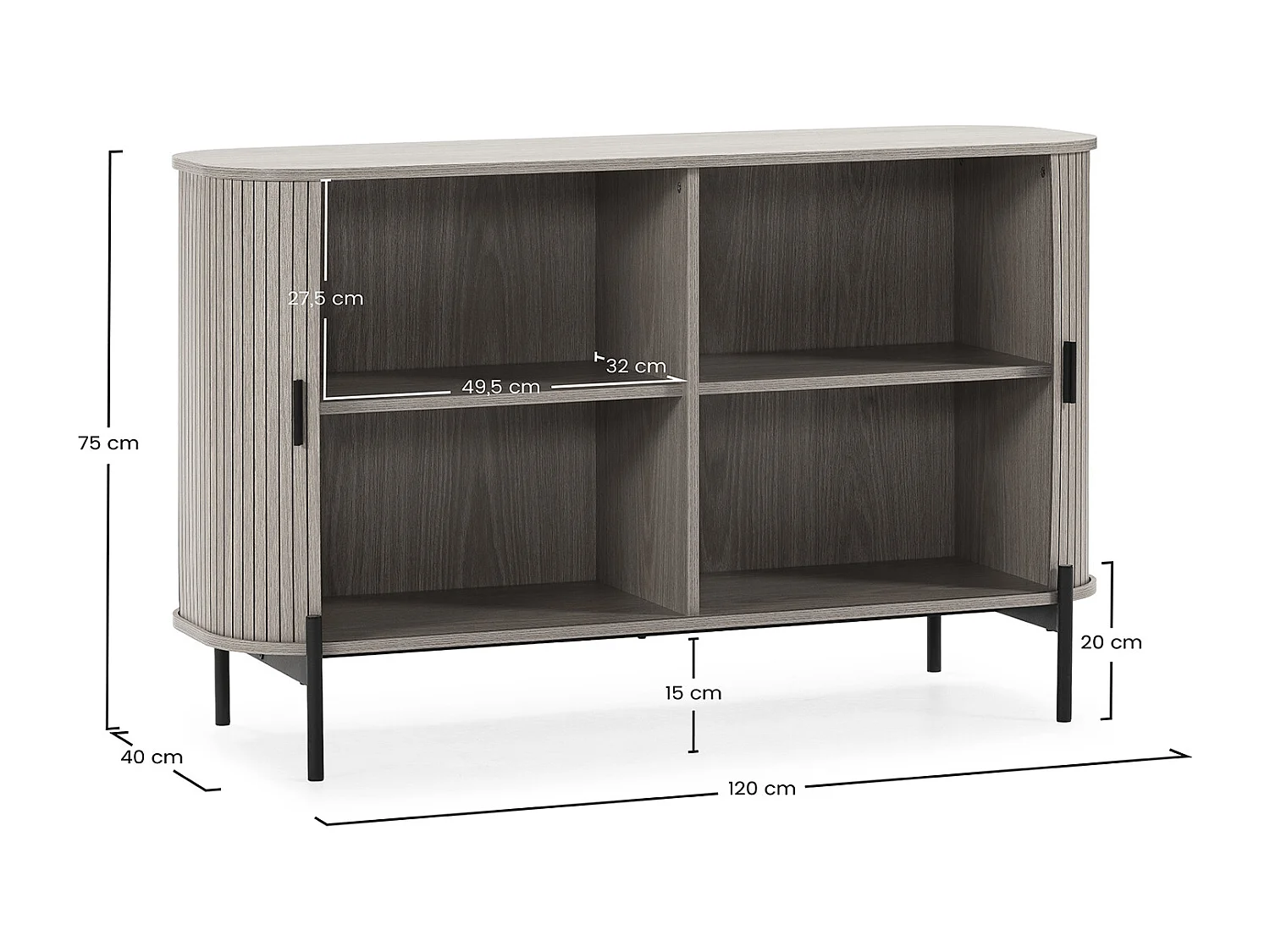 Credenza Mónaco 2 ante effetto Rovere
