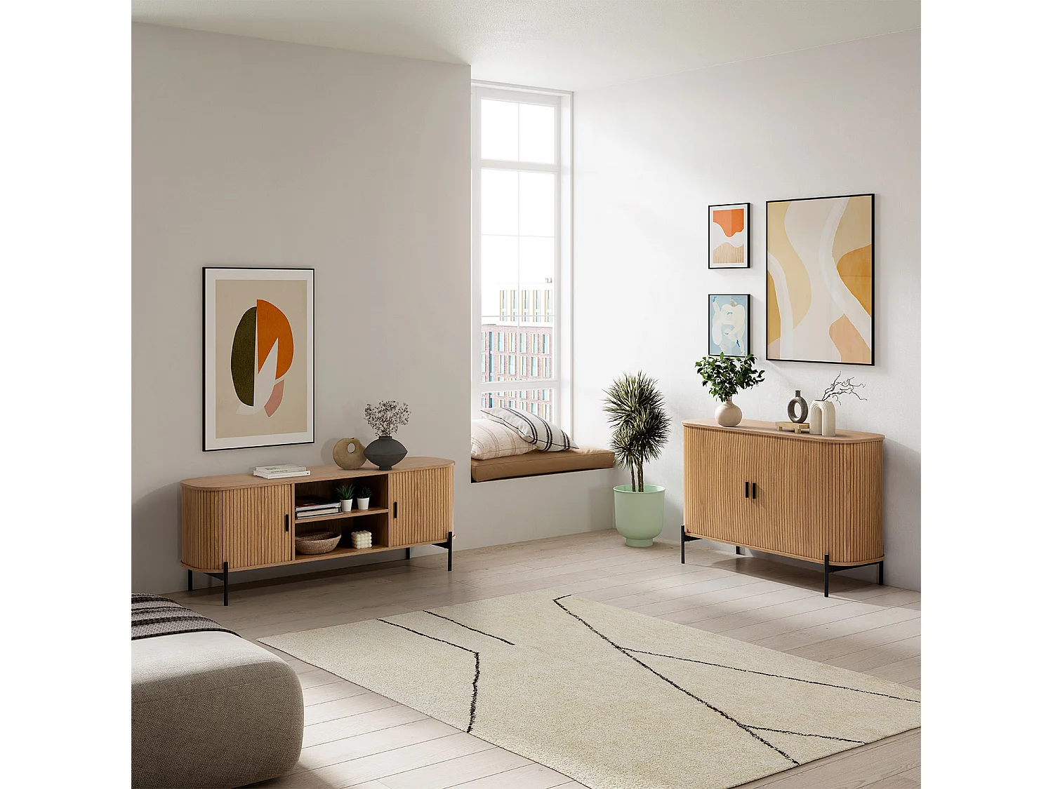 Credenza Mónaco 2 ante effetto Rovere