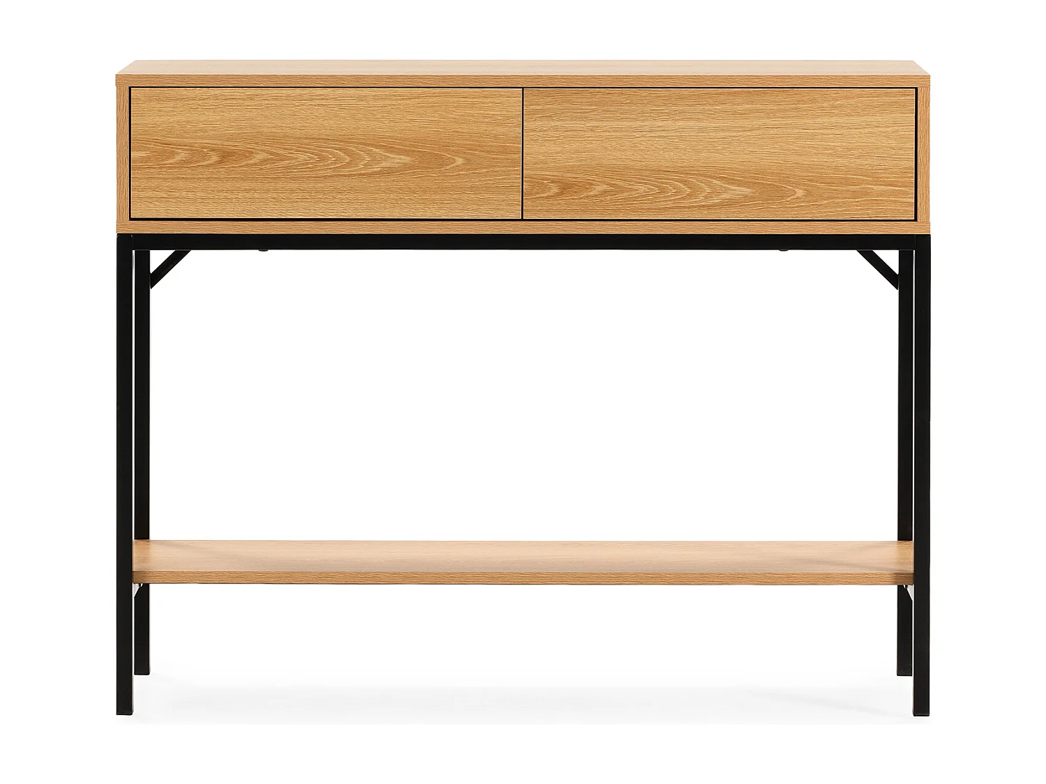 Table console Auri 2 tiroirs effet Chêne