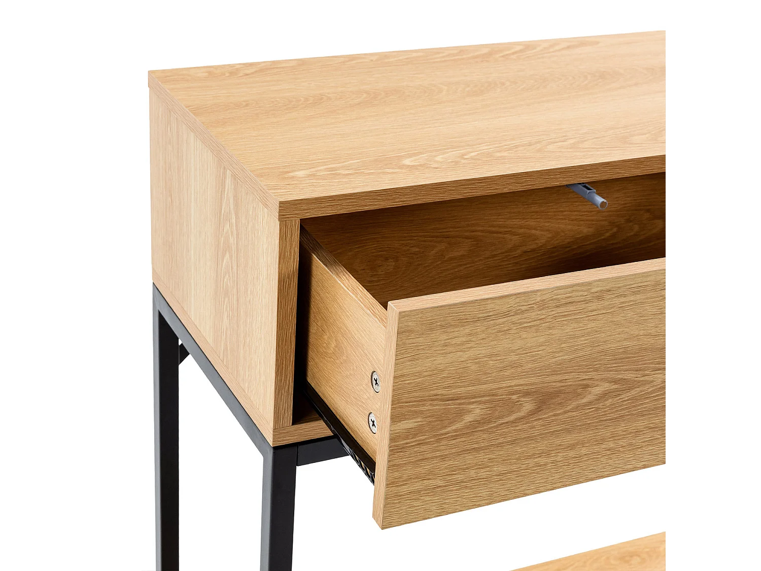 Table console Auri 2 tiroirs effet Chêne
