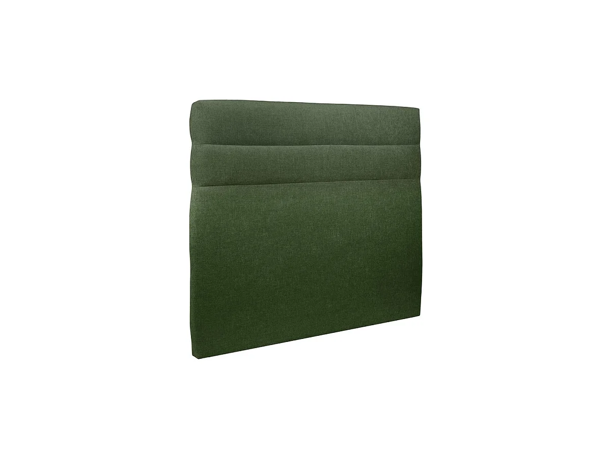 Lit 200x200cm avec tête de lit lignes tissu et sommier kit vert - Hauteur totale : 29cm