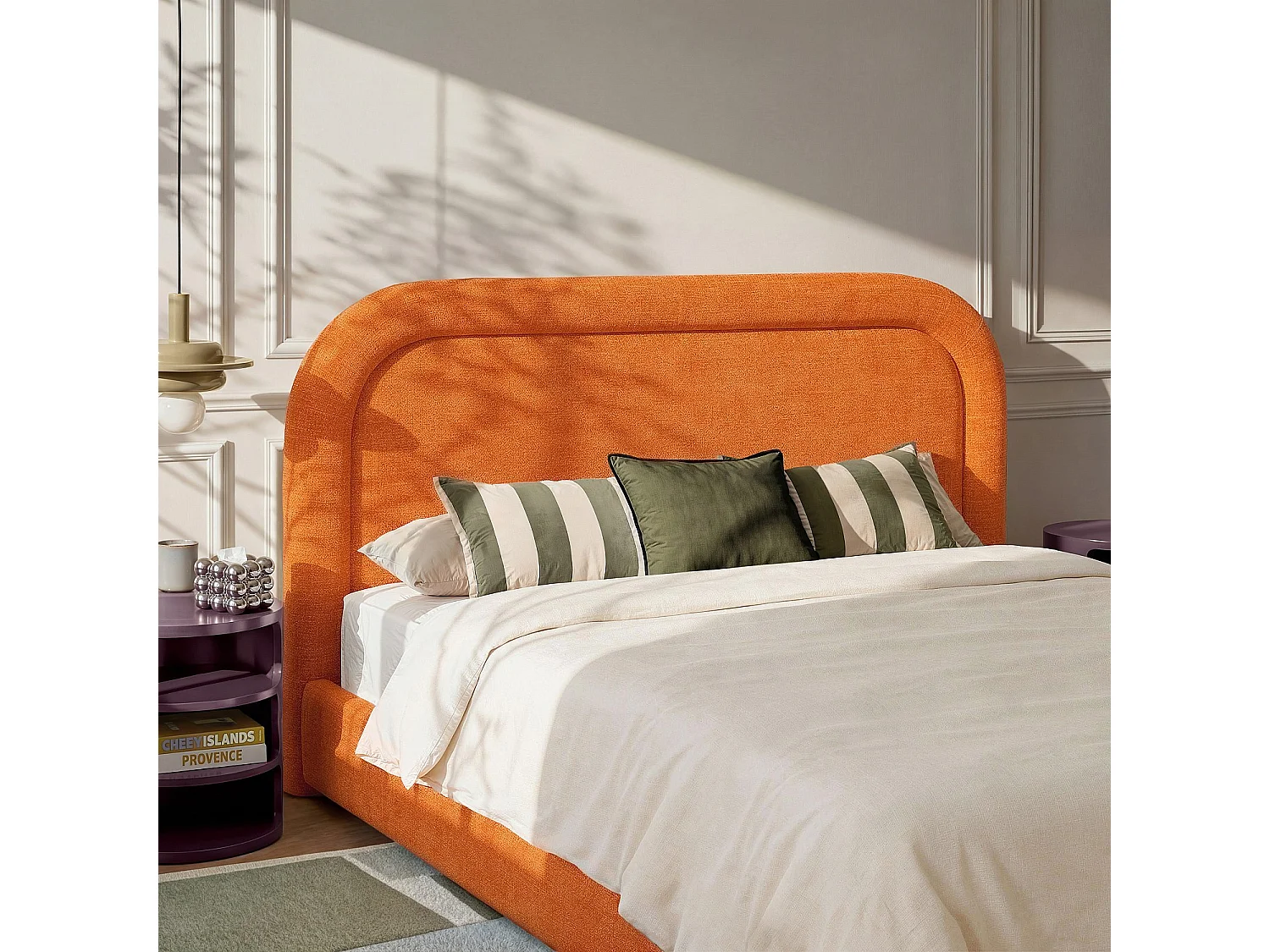 Habitat - Tête de lit en tissu chenille 206 x 108 cm - Orange - Design by Céline Mognon Fichet - Riga