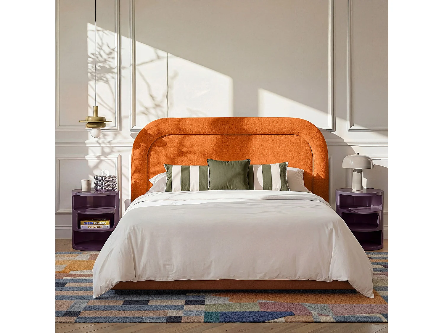 Habitat - Tête de lit en tissu chenille 206 x 108 cm - Orange - Design by Céline Mognon Fichet - Riga