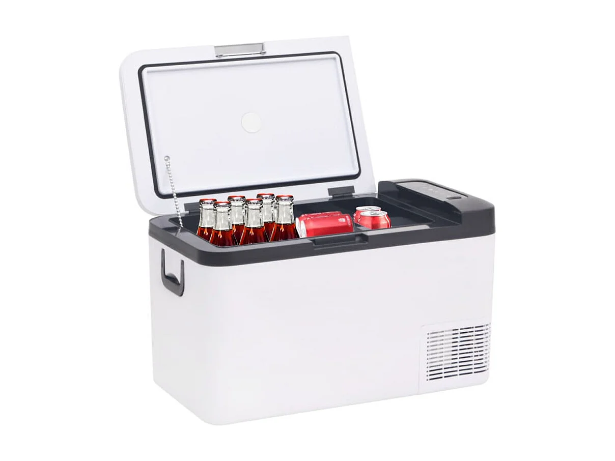 Glacière avec poignée et adaptateur noir et blanc 18 L PP et PE