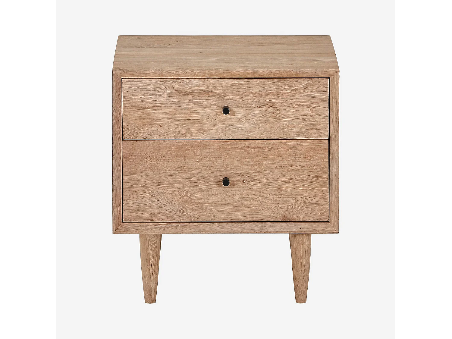 Table de chevet 2 tiroirs en chêne massif - Naturel