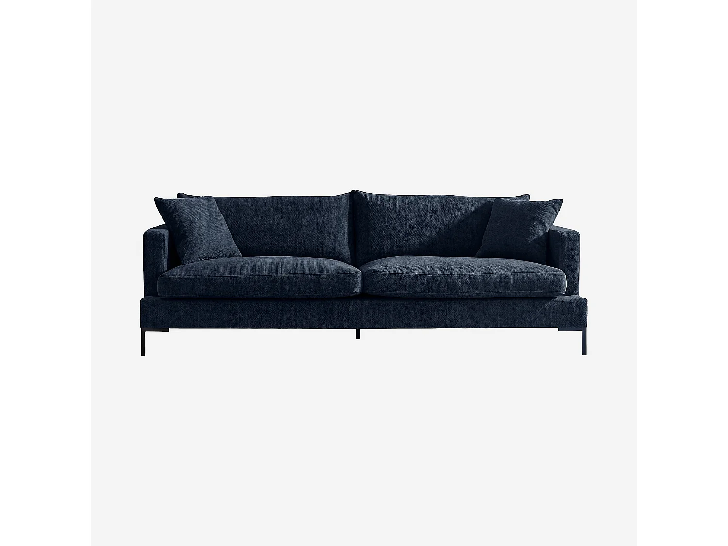 Habitat - Canapé 4 places déhoussable en tissu Kumal garni de plumes - Bleu nuit SIERRA