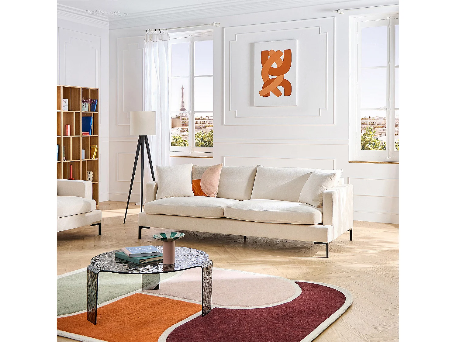 Habitat - Canapé 4 places en tissu Kumal garni de plumes - Terracotta - Sierra