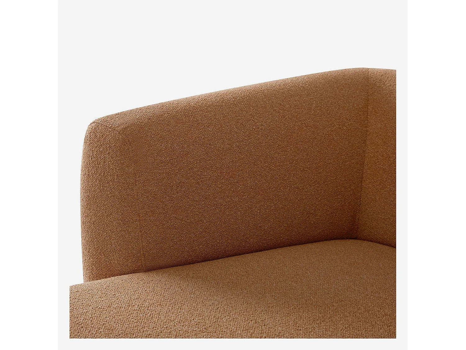 Grand canapé d'angle gauche en tissu texturé - Terracotta - Design by Federica Francini