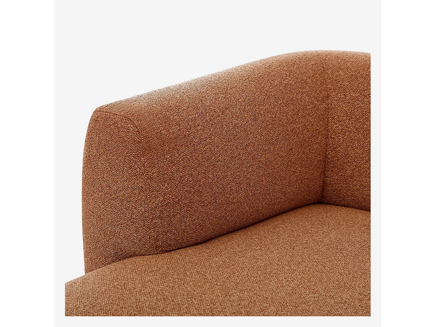 Canapé d'angle gauche en tissu texturé - Terracotta - Design by Federica Francini