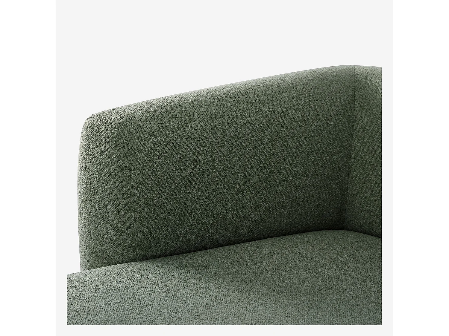 Grand canapé d'angle gauche en tissu texturé - Vert sapin - Design by Federica Francini