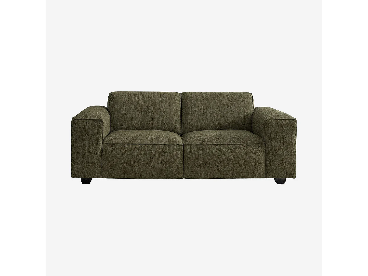 Canapé 2 places en tissu bouclette courte Mira - Vert sapin