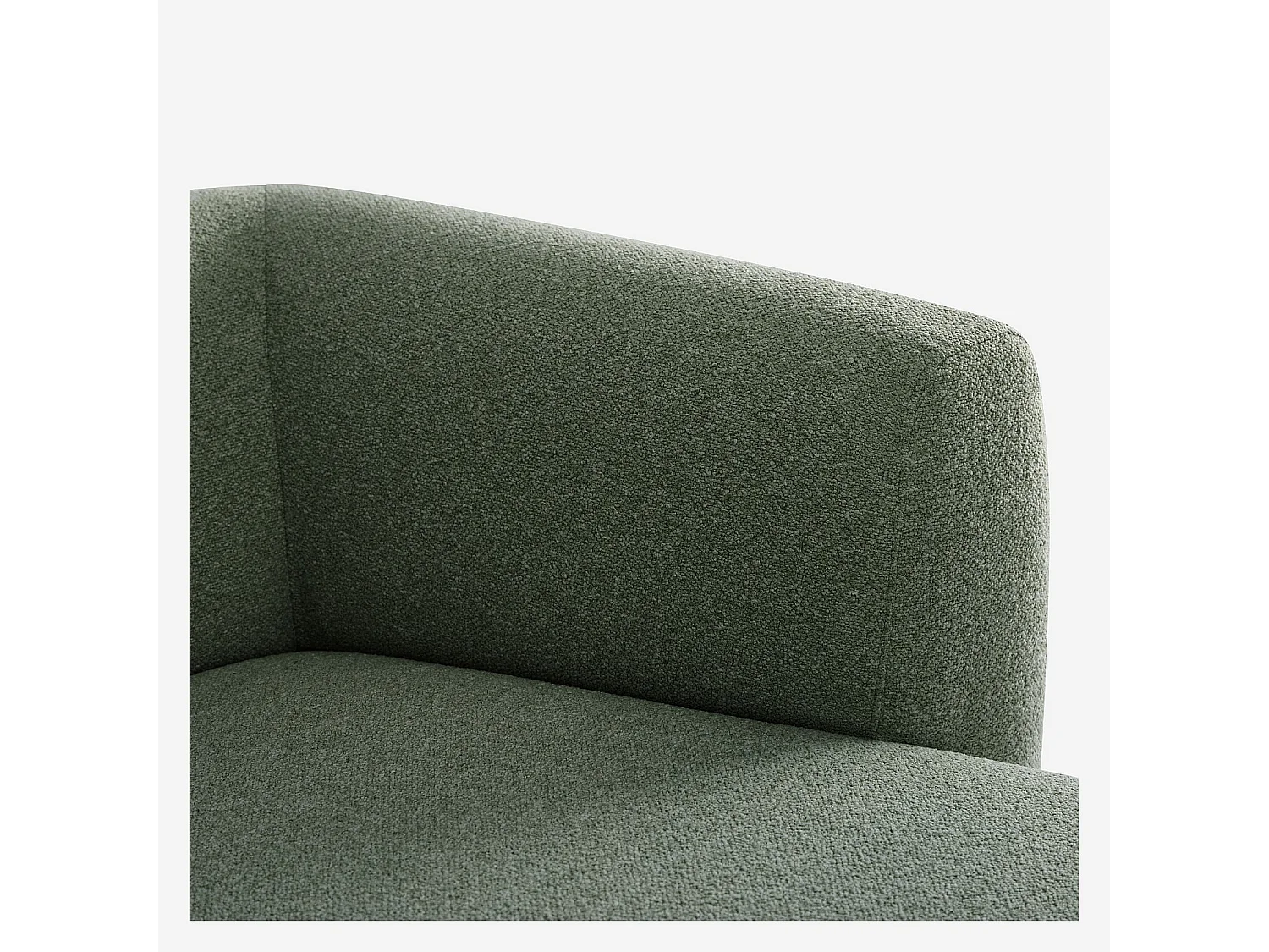 Grand canapé d'angle droit en tissu texturé - Vert sapin - Design by Federica Francini