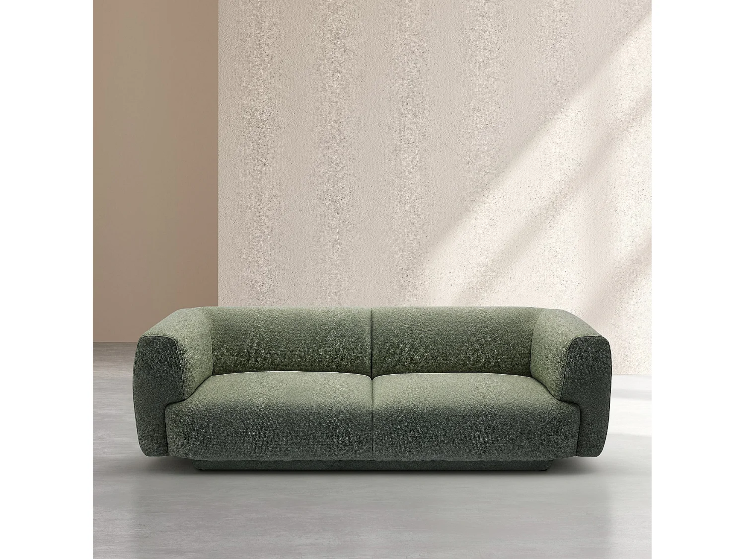 Canapé 3 places en tissu texturé - Vert sapin - Design by Federica Francini